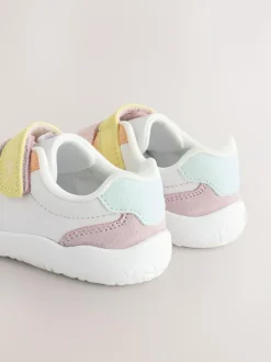 Next Barefoot Leather Touch Fastening Trainers Multi Pastel Discount