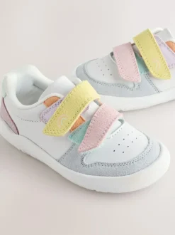 Next Barefoot Leather Touch Fastening Trainers Multi Pastel Discount