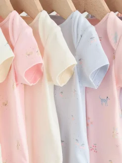 Next Multi Pastel Character 7 Pack Short Sleeve Baby Bodysuits Discount