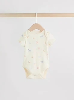 Next Multi Pastel Character 7 Pack Short Sleeve Baby Bodysuits Discount