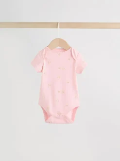 Next Multi Pastel Character 7 Pack Short Sleeve Baby Bodysuits Discount