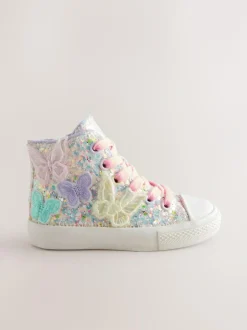 Next High Top Trainers Multi Pastel Glitter Butterfly Discount