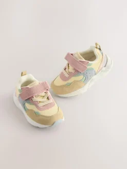 Next Standard Fit (F) Elastic Lace Touch Fasten Trainers Multi Pastel Best