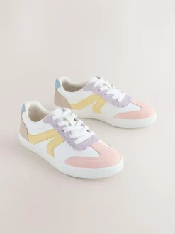 Next Wide Fit (G) Retro Trainers Multi Pastel Sale
