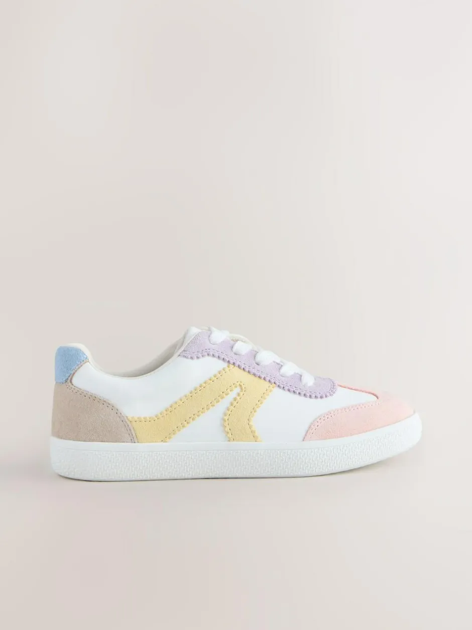 Next Wide Fit (G) Retro Trainers Multi Pastel Sale