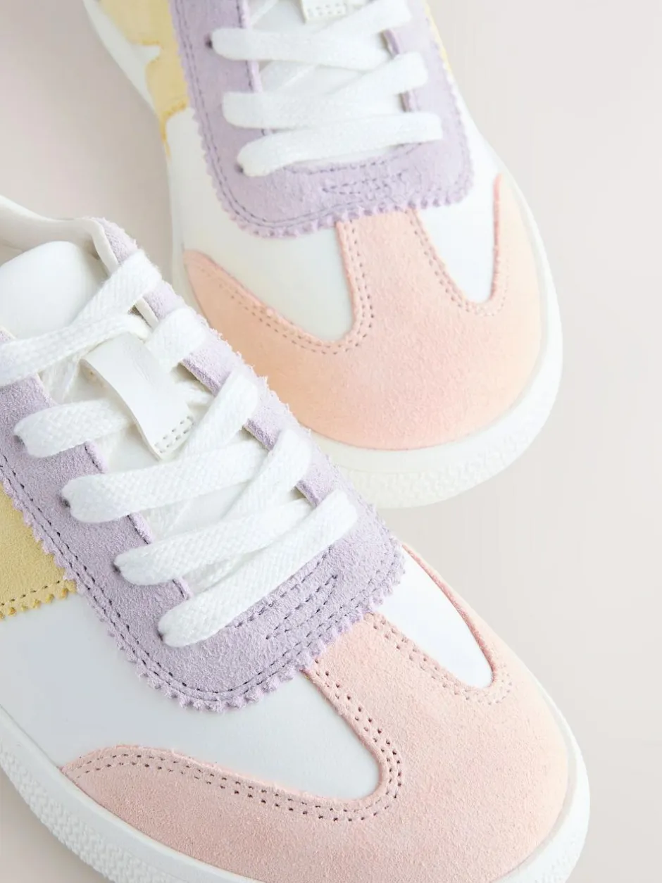 Next Wide Fit (G) Retro Trainers Multi Pastel Sale