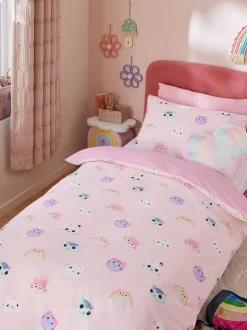 Next Multi Pink Gabby's Dollhouse Rainbow Duvet Cover and Pillowcase Set Online
