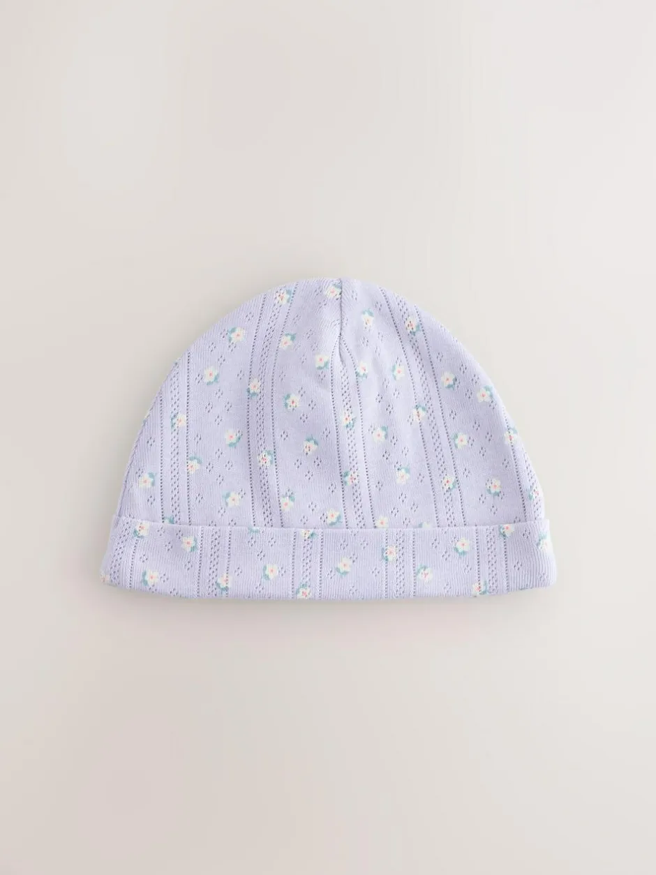 Next Multi Pointelle Baby Beanies 3 Pack (0-18mths) Sale