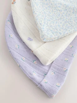 Next Multi Pointelle Baby Beanies 3 Pack (0-18mths) Sale