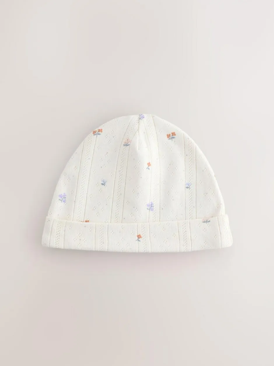 Next Multi Pointelle Baby Beanies 3 Pack (0-18mths) Sale