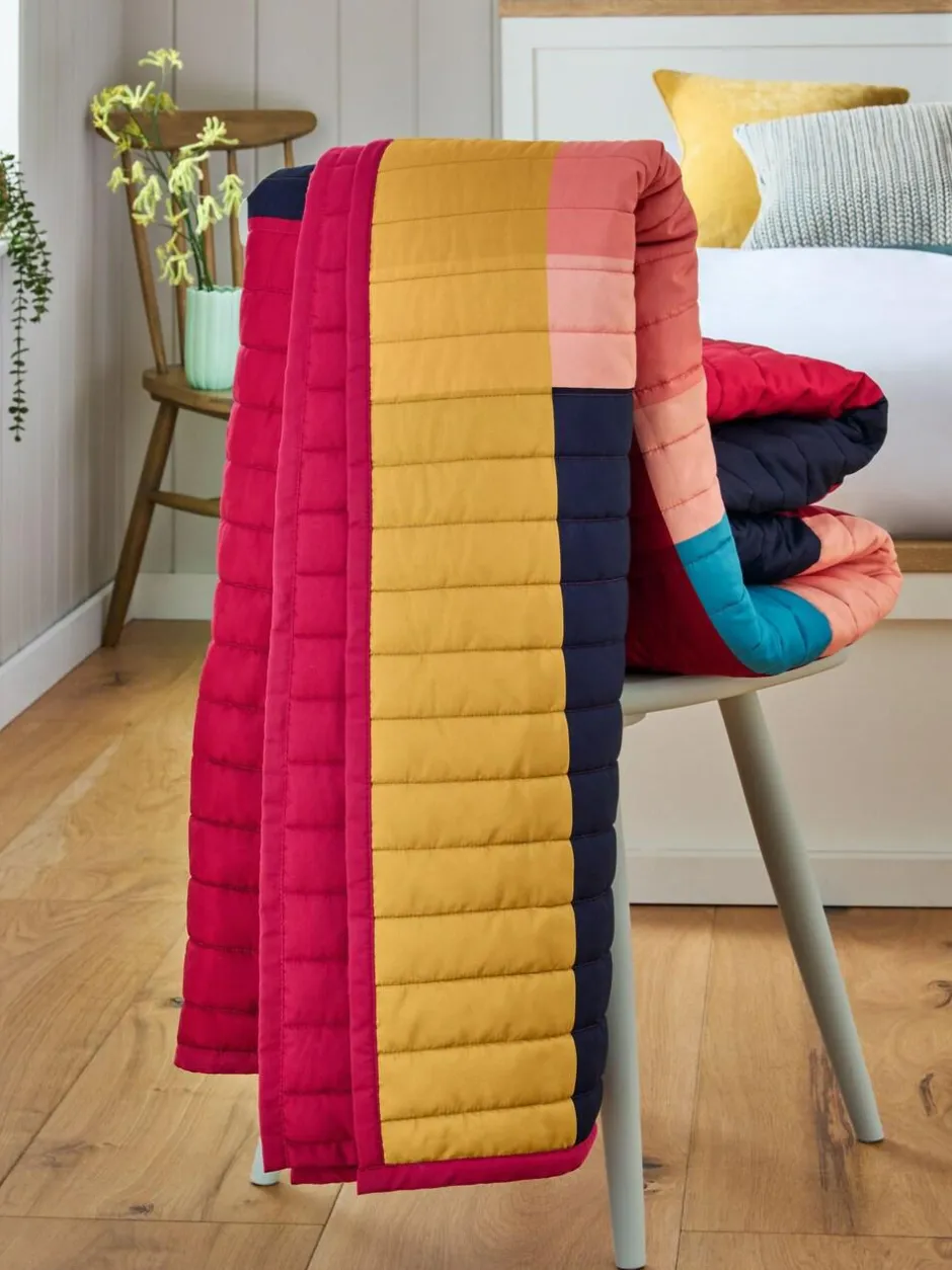 Next Multi Quilted Stripe Bedspread Outlet