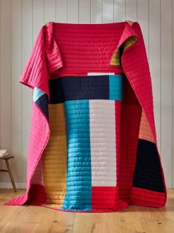 Next Multi Quilted Stripe Bedspread Outlet