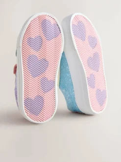 Next Standard Fit (F) Chunky Trainers With Touch Fastening Multi Rainbow Glitter