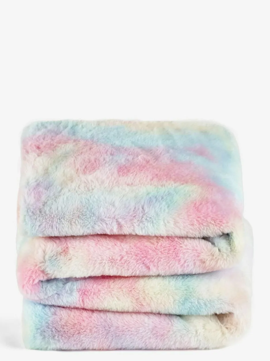 Next Multi Rainbow Ombre Rainbow Ombre Faux Fur Throw