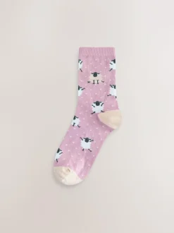 Next Ankle Socks 4 Pack Multi Sheep Print