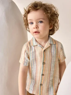 Next Short Sleeves Textured Shirt (3mths-7yrs) Multi Online