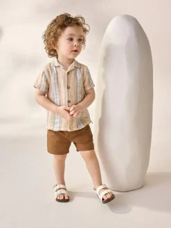 Next Short Sleeves Textured Shirt (3mths-7yrs) Multi Online