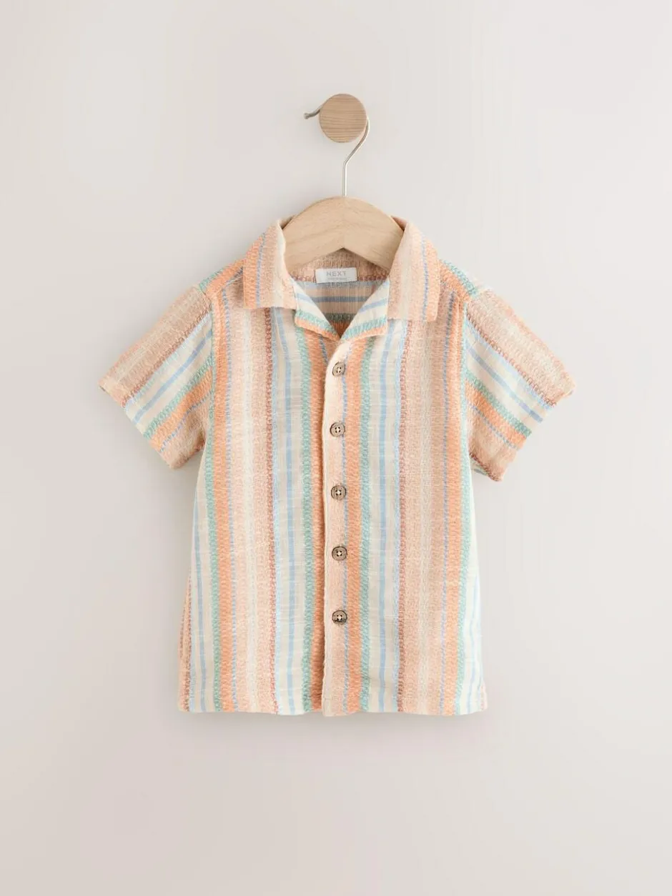 Next Short Sleeves Textured Shirt (3mths-7yrs) Multi Online