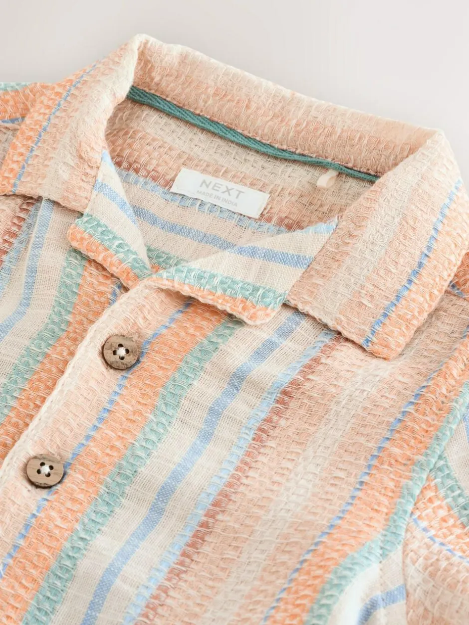 Next Short Sleeves Textured Shirt (3mths-7yrs) Multi Online