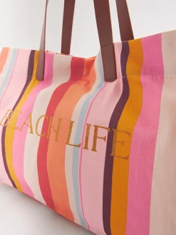 Next Multi Striped Beach Bag Clearance