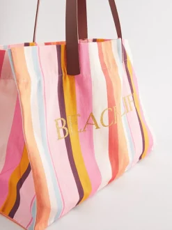Next Multi Striped Beach Bag Clearance