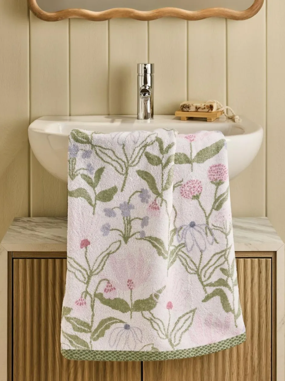 Next Multi Water Colour Floral 100% Cotton Towel Online