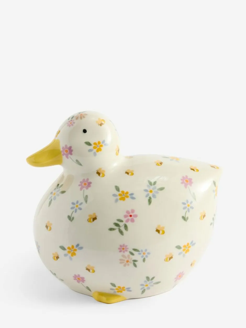 Next Multicolour Ditsy Floral Ceramic Duck Ornament New