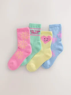 Next Cotton Rich Cushioned Sole Ankle Socks 4 Pack Multicolour Pattern Discount