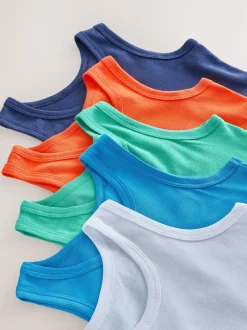Next Multicolour Vests 5 Pack (1.5-16yrs) New