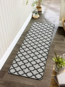 My Mat Moroccan Tile Runner Charcoal Outlet