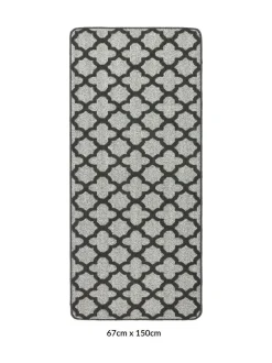 My Mat Moroccan Tile Runner Charcoal Outlet