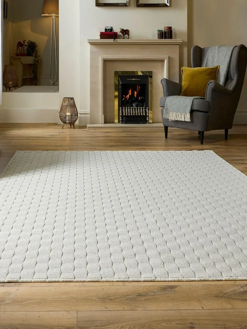 My Mat Sculptured Washable Stain Resistant Runner Ivory Outlet