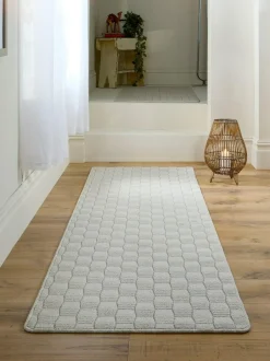My Mat Sculptured Washable Stain Resistant Runner Ivory Outlet