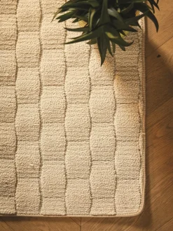My Mat Sculptured Washable Stain Resistant Runner Ivory Outlet