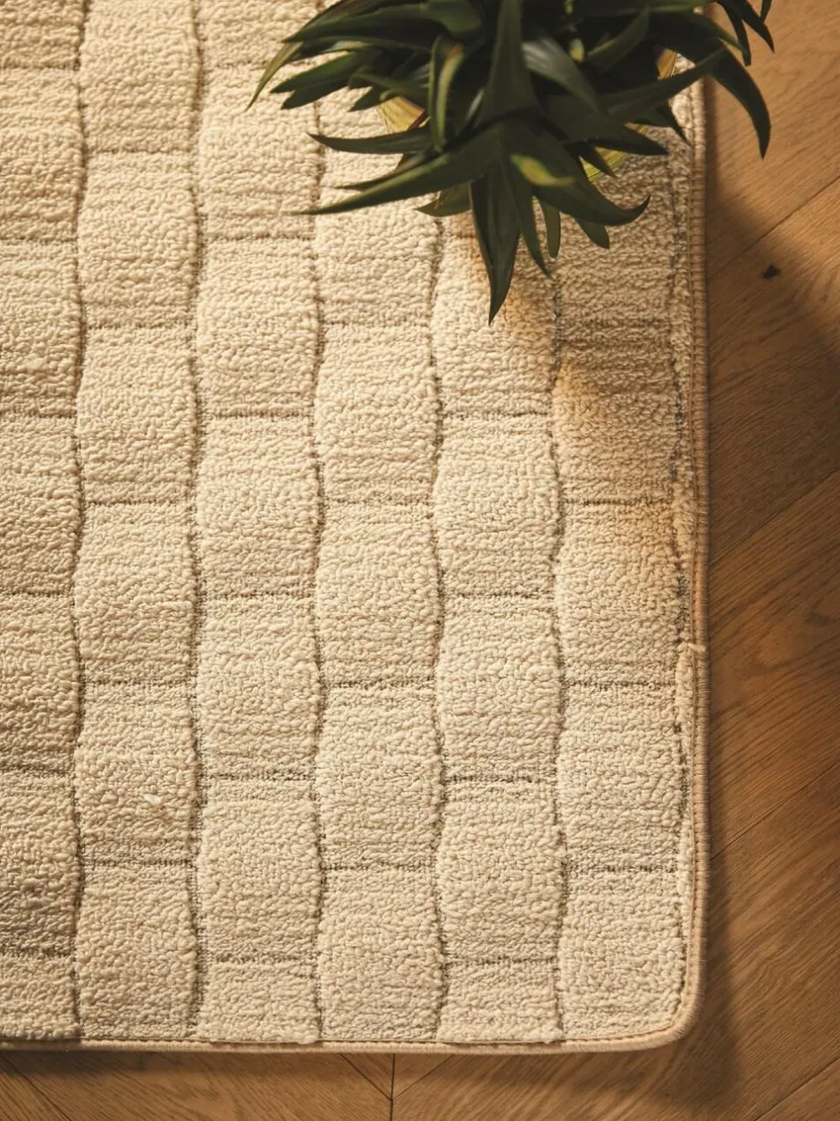 My Mat Sculptured Washable Stain Resistant Runner Ivory Outlet