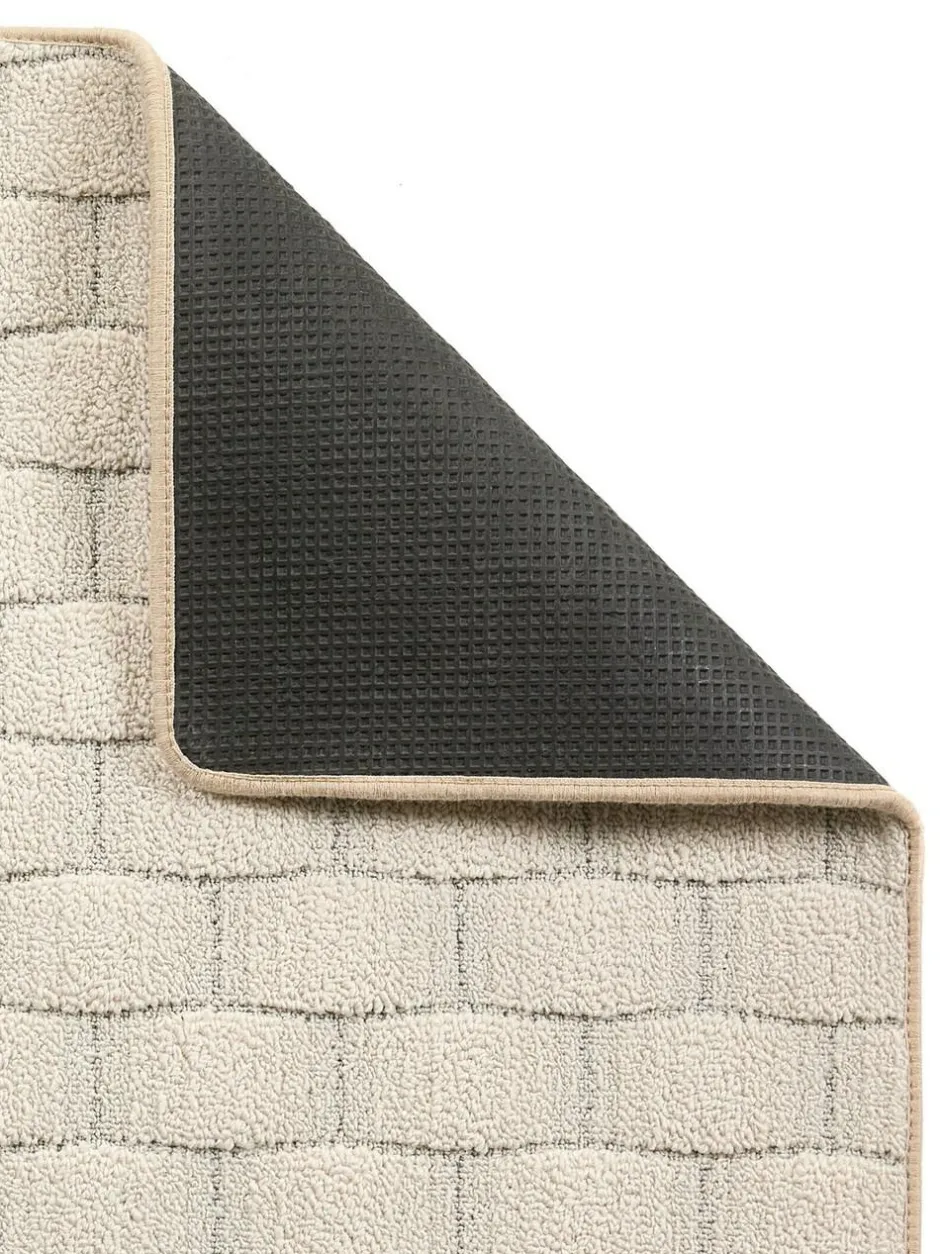 My Mat Sculptured Washable Stain Resistant Runner Ivory Outlet