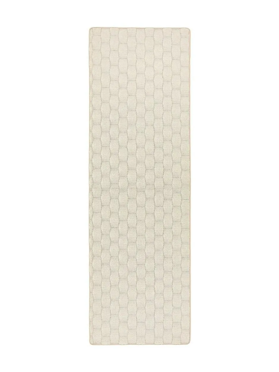 My Mat Sculptured Washable Stain Resistant Runner Ivory Outlet
