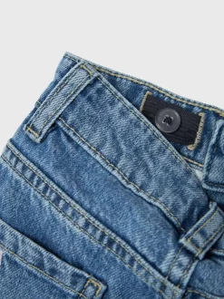 Name It Blue Bow Embroidery Mom Jeans Clearance