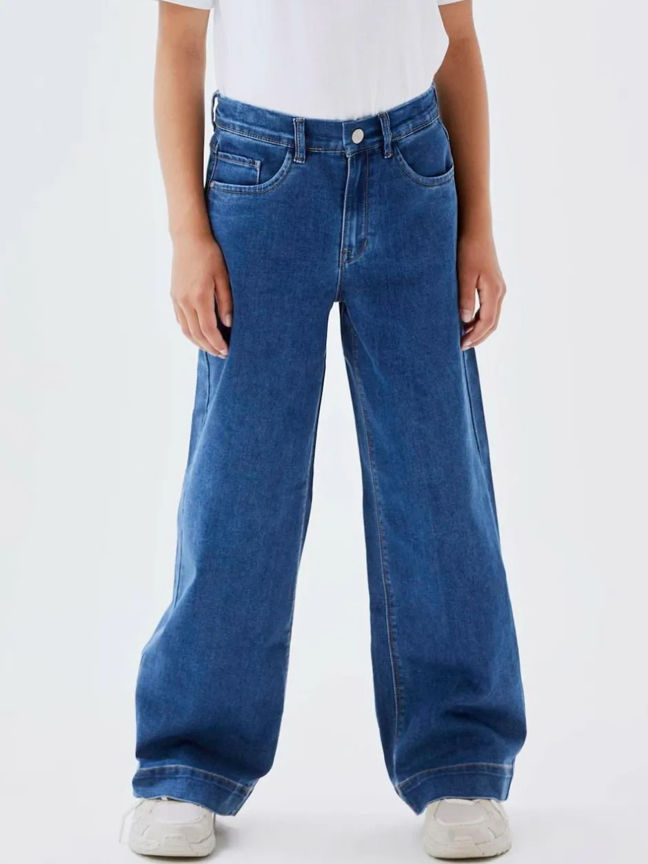 Name It Blue High Waist Wide Leg Jeans New