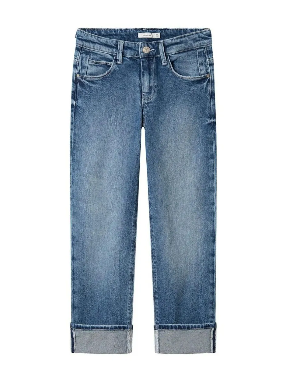 Name It Blue Straight Leg Fold Up Jeans Hot