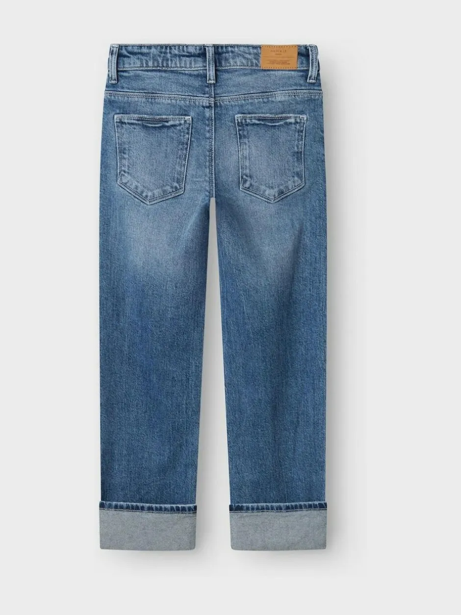 Name It Blue Straight Leg Fold Up Jeans Hot