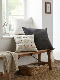 Next Natural 50 x 50cm Ashton Chenille Cushion Clearance