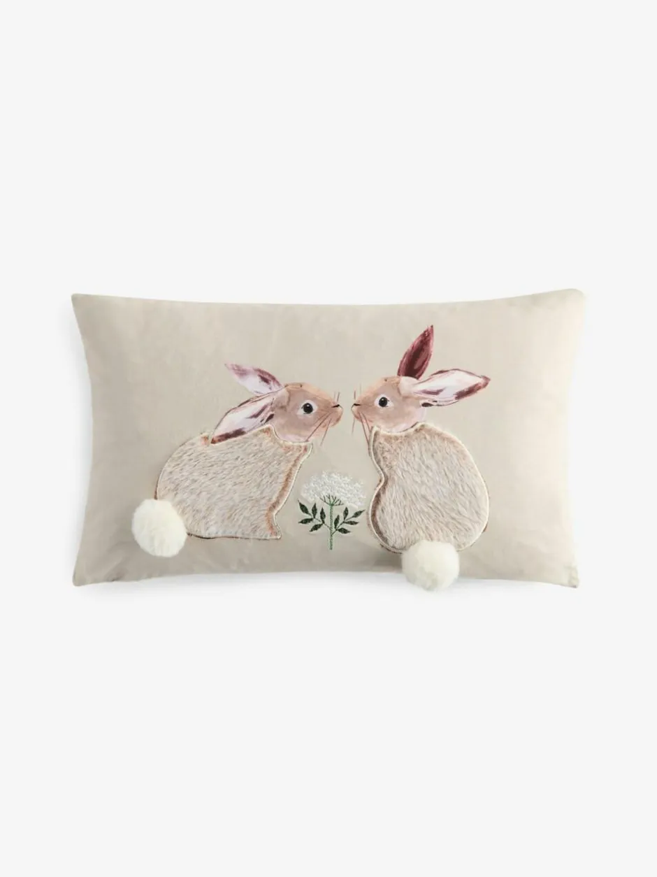 Next Natural 50 X 30cm Faux Fur Bunny Cushion Clearance