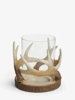 Next Natural Antler Hurricane Candle Holder New