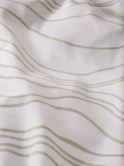 Next 2 Pack Reversible Duvet Cover and Pillowcase Set Natural Beige/White Wave Clearance