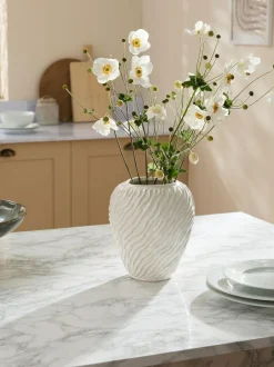 Next Natural Ceramic Fairford Textured Medium Vase New