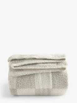 Next Natural Checkerboard Knit Fleece Throw Best