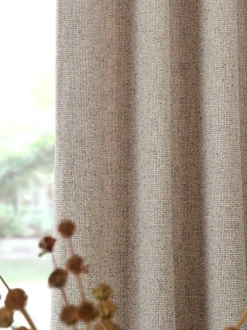 Next Chunky Marl Textured Eyelet Lined Curtains Natural Best