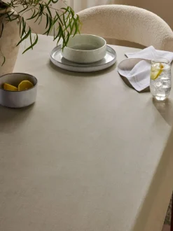 Next Natural Cotton Linen Look Wipe Clean Table Cloth Sale