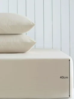 Next Natural Cotton Rich Extra Deep Fitted Bed Sheet Sale
